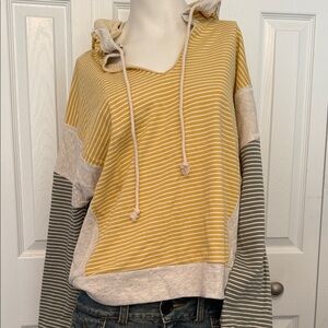 NEW Striped Yellow and Gray Women's Hoodie. Create a bundle and save!